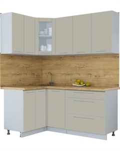 Кухонный гарнитур Интерлиния Мила Пластик 1.2x1.8