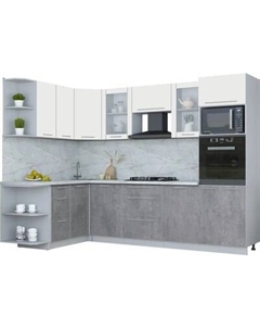 Кухонный гарнитур Интерлиния Мила Пластик 1.68x2.8 LV