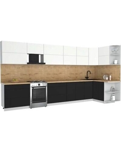 Кухонный гарнитур Интерлиния Мила Матте 1.5x4.0 Б PR