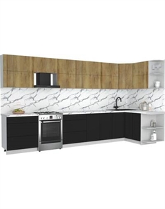 Кухонный гарнитур Интерлиния Мила Матте 1.5x3.8 Б PR