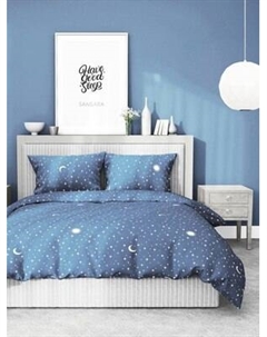 Комплект постельного белья Samsara Night stars 2сп Евро 220-17/180Пр