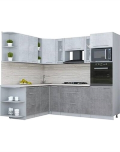 Кухонный гарнитур Интерлиния Мила Пластик 1.88x2.4 LV