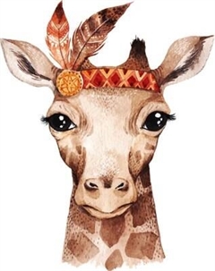 Картина по номерам Милый жираф / Х-3861 Рыжий кот