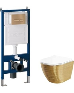 Унитаз подвесной с инсталляцией GR-4455GWS+900.K31.01.000+700.K31.03.310.310 Grossman