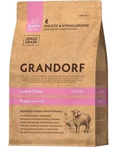 Сухой корм для собак Dog Puppy Lamb & Turkey Grandorf
