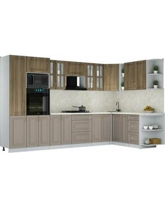 Кухонный гарнитур Интерлиния Мила Шато 1.88x3.4 ВТ PR