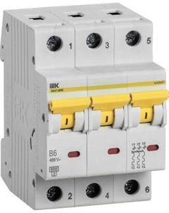 Выключатель автоматический IEK ВА47-60M 3Р 6А 6кА B / MVA31-3-006-B Iek