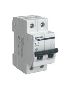 Выключатель автоматический Generica ВА47-29М 2P 10А 4.5кА B / MVA21-2-010-B-G