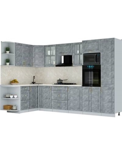 Кухонный гарнитур Интерлиния Мила Шато 1.68x3.2 ВТ LV