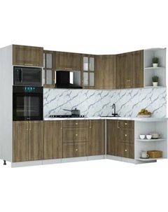 Кухонный гарнитур Интерлиния Мила Шато 1.68x2.6 ВТ PR