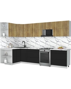 Кухонный гарнитур Интерлиния Мила Матте 1.5x3.2 Б