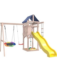 Игровой комплекс National Tree Company С качелями лодочка и гнездом Гексагон IgroWoods / ДНП-13 National tree company