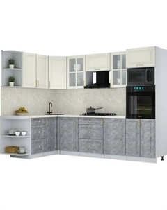 Кухонный гарнитур Интерлиния Мила Шато 1.68x2.8 ВТ LV