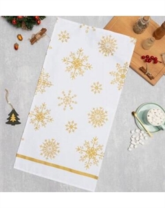 Полотенце Этель Золотые снежинки / 5035879