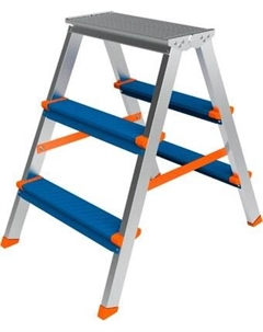 Лестница-стремянка Sarayli Алюминиевая двухсторонняя Color 004739 (3x3)