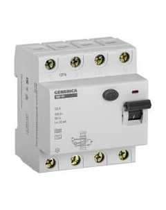 Устройство защитного отключения Generica ВД1-63 4Р 50А 30мА / MDV15-4-050-030