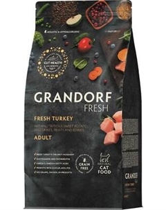 Сухой корм для кошек Adult Fresh Turkey&Sweet Potato Grandorf