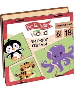 Развивающая игра Десятое королевство Wood. Зиг-заг Животные / 04650