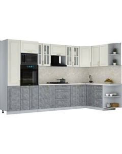 Кухонный гарнитур Интерлиния Мила Шато 1.68x3.4 ВТ PR