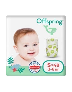 Подгузники детские Offspring S 3-6кг Киви / OF01S48KIW