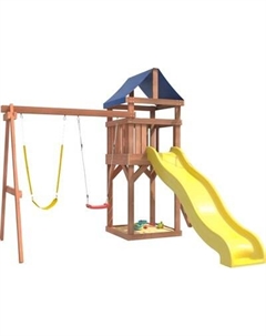 Игровой комплекс National Tree Company Классик с гибкими желтыми качелями и лодочкой IgroWoods / ДКП-11 National tree company