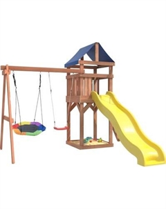 Игровой комплекс National Tree Company Классик с качелями лодочка и гнездом Гексагон IgroWoods / ДКП-13 National tree company