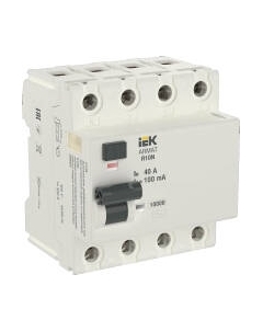 Дифференциальный автомат IEK 4P 40А 100мА тип AC / AR-R10N-4-040C100 Iek