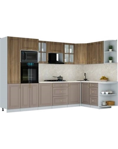 Кухонный гарнитур Интерлиния Мила Шато 1.68x3.2 ВТ PR