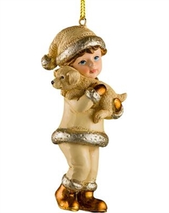 Елочная игрушка Erich Krause Decor Мальчик с собачкой золотой / 56462 Erich krause