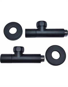 Вентильный кран Угловой 1/2"x1/2" ш/ш Ral 9005 Ростела