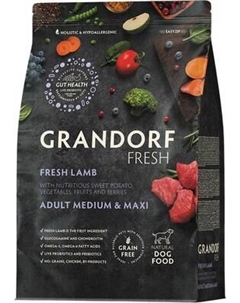 Сухой корм для собак Adult Medium&Maxi Breeds Fresh Lamb&Sweet Potato Grandorf