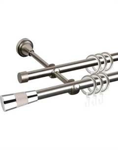 Карниз для штор АС ФОРОС Prime D16Г/16Г + наконечники Конус хром Ас форос