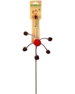 Игрушка для кошек Homecat Дразнилка Солнышко с фетром и норковыми помпонами / 71138