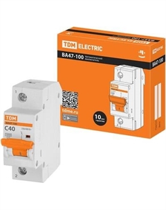 Выключатель автоматический TDM ВА 47-100 1Р 40А (C) 10кА / SQ0207-0051 Tdm