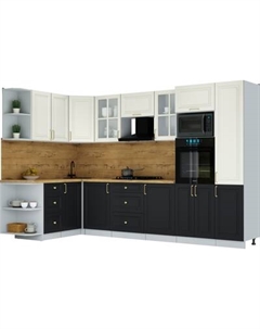 Кухонный гарнитур Интерлиния Мила Шато 1.68x3.2 ВТ LV