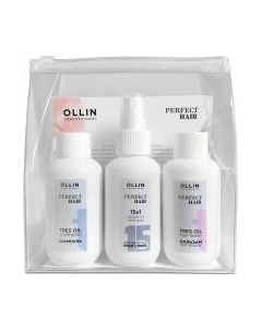 Набор косметики для волос Ollin Professional Perfect Hair Шампунь 100мл+Бальзам 100мл+Спрей 15в1 100мл Ollin professional