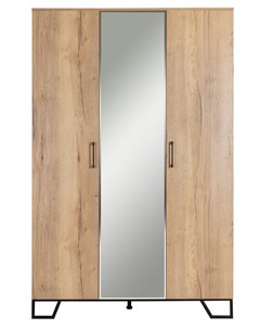 Шкаф трехстворчатый с зеркалом loft бежевый 150x230x60 см R-home