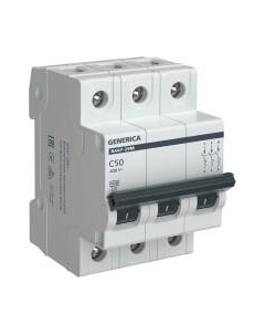 Выключатель автоматический Generica ВА 47-29М 3Р C 50А 4.5кА / MVA21-3-050-C-G