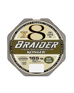 Леска плетеная Braider X8 Olive Green 0.20мм 150м / 250150020 Konger