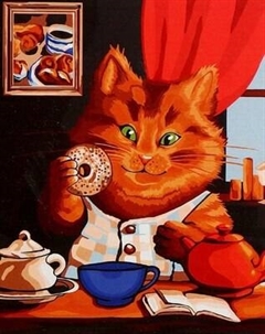 Картина по номерам Кот за завтраком / 9898620 Школа талантов