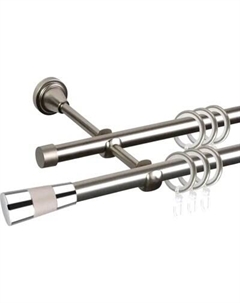 Карниз для штор АС ФОРОС Prime D16Г/16Г + наконечники Конус хром Ас форос