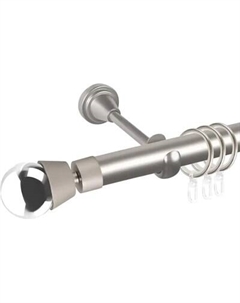 Карниз для штор АС ФОРОС Grace D25Г составной + наконечники Жемчужина хром Ас форос