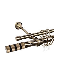 Карниз для штор АС ФОРОС Grace D25К/16Г + наконечники Тристан черный Ас форос