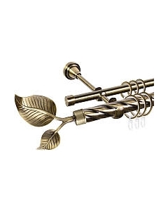 Карниз для штор АС ФОРОС Grace D25К/16Г составной + наконечники Лист большой Ас форос