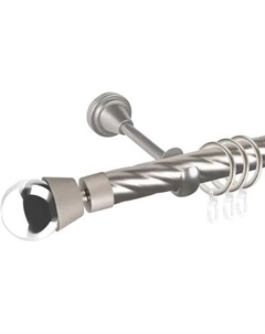 Карниз для штор АС ФОРОС Grace D25К + наконечники Жемчужина хром Ас форос