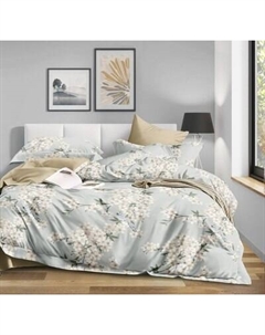 Комплект постельного белья Евро Оливковая коллекция. Простыня на резинке УУ 6700 Реноме