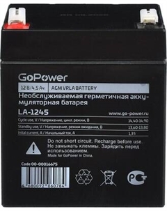 Батарея для ИБП LA-1245 12V 4.5Ah / 00-00016675 Gopower