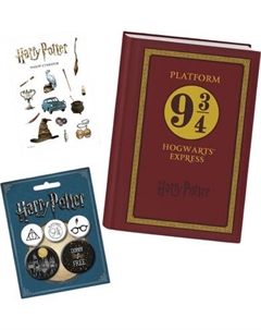Записная книжка Бомбора Гарри Поттер. Платформа 9 и 3/4+стикеры и значки / 9785041991753