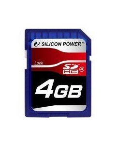 Карта памяти SDHC Class 4 4 Gb (SP004GBSDH004V10) Silicon power