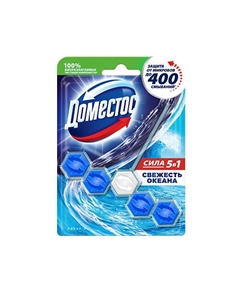 Блок для очищения унитаза POWER 5 СВЕЖЕСТЬ ОКЕАНА Domestos